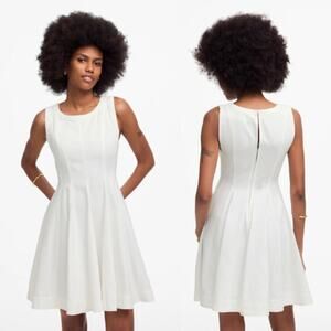 Madewell Womens Circle Mini Dress Airy Denim Edition NV521 Pure White Sze XS NWT